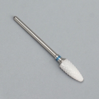 Фреза керамическая для маникюра &laquo;Кукуруза&raquo;, средняя нарезка, 6 &times; 15 мм, в пластиковом футляре, цвет белый