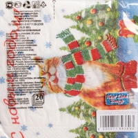 Новогодние салфетки бумажные New Line Fresco «Новогодник котик», 33х33 см, 3 слоя Новогодние салфетки бумажные New Line Fresco «Новогодник котик», 33х33 см, 3 слоя