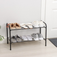 Подставка для обуви, 2 яруса, 65&times;30&times;40 см, цвет чёрный