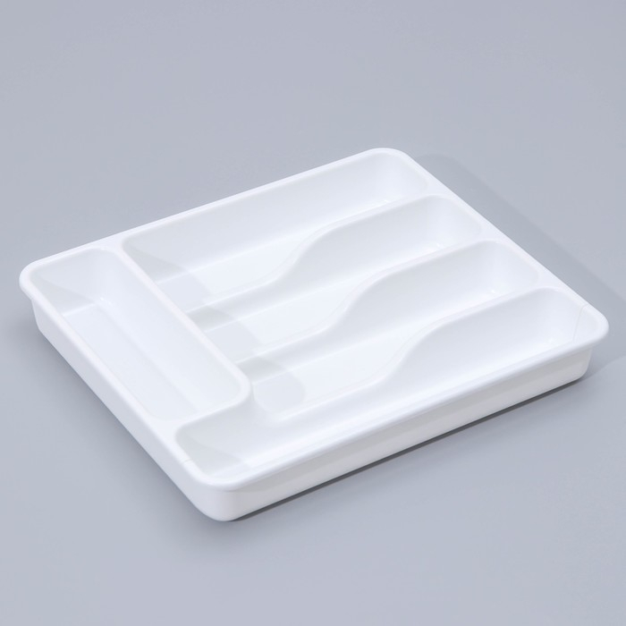 Лоток для столовых приборов раздвижной, цвет белый Лоток для столовых приборов раздвижной, цвет белый