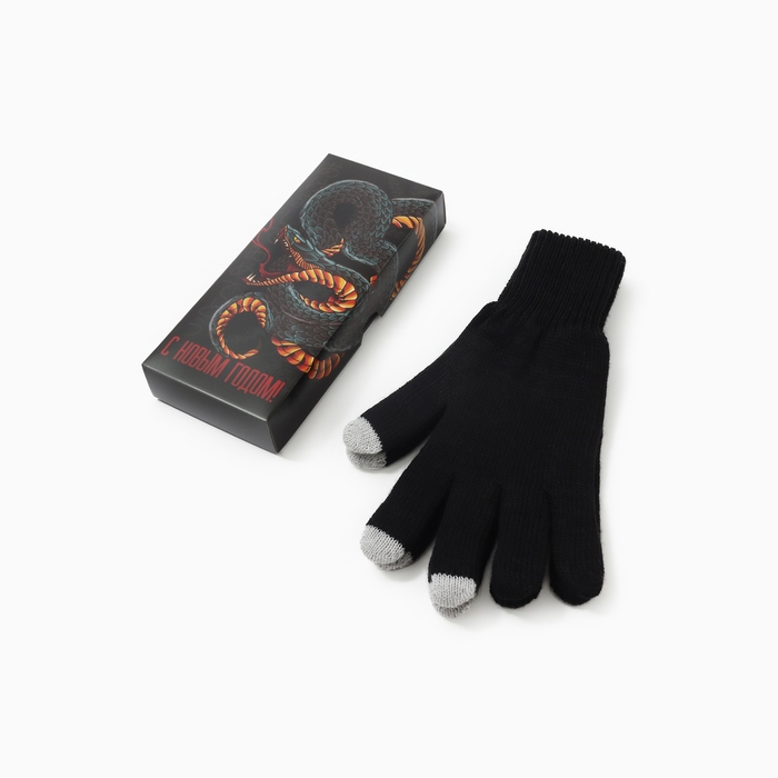Мужские перчатки в подарочной коробке Мужские перчатки в подарочной коробке"С новым годом" р.22