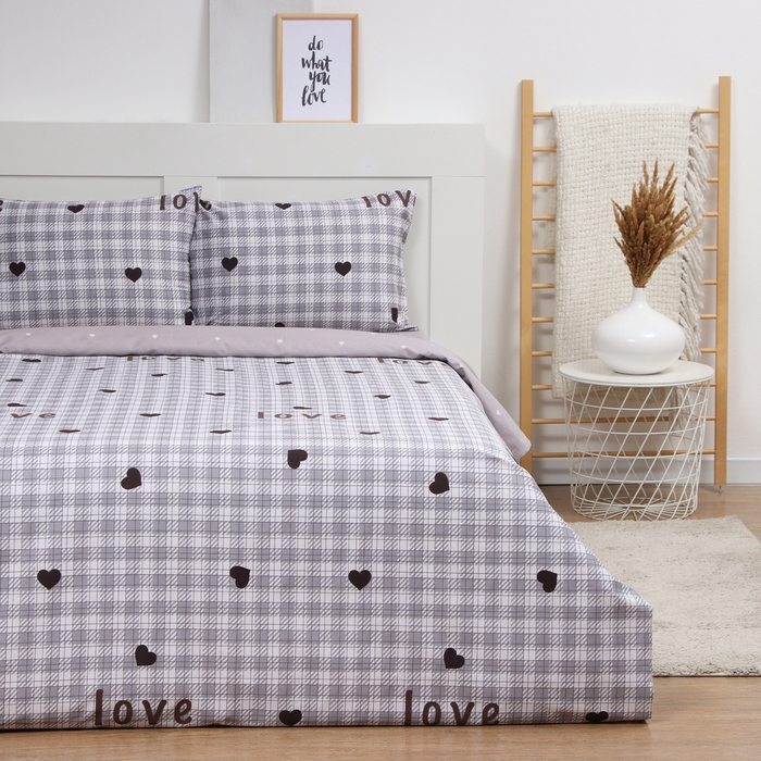 Постельное бельё LoveLife 2сп "Клетка", 175*215см, 200*225см, 50*70см-2шт,100%хлопок, сатин, 125г/м&sup2;