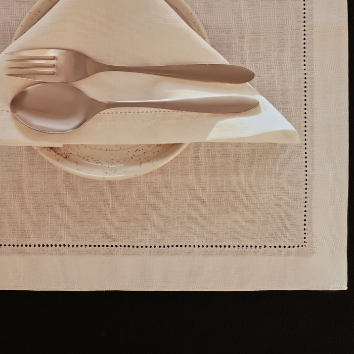 Дорожка с мережкой SL HOME Fiesta  30х60см.-1 шт, лен 48%, хл 52%, 206 гр/м2