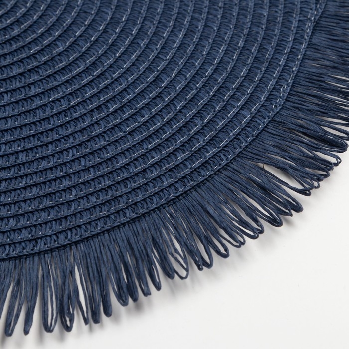 Набор салфеток 2 шт.Доляна "Бохо",цв.синий, d 38 см