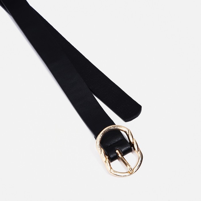 Ремень женский, ширина 2,2 см, пряжка металл, цвет чёрный Ремень женский, ширина 2,2 см, пряжка металл, цвет чёрный