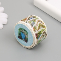 Наклейка бумага "Двери и окна в цветах" 1,2 - 2,5 см 100 шт в рулоне 11х8 см Наклейка бумага "Двери и окна в цветах" 1,2 - 2,5 см 100 шт в рулоне 11х8 см