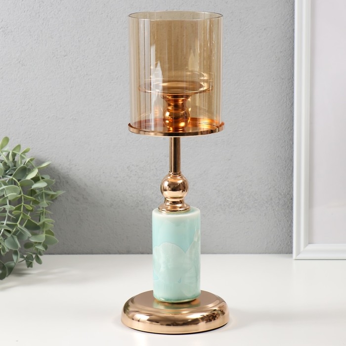 Подсвечник металл на 1 свечу d=8 см Подсвечник металл на 1 свечу d=8 см "Валери" 12х12х33,5 см