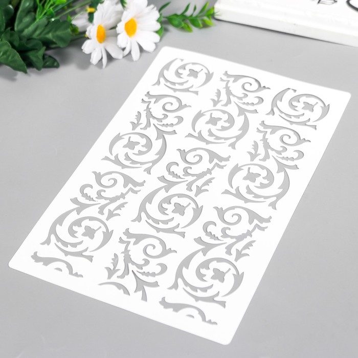 Трафарет пластиковый Трафарет пластиковый "Узорные вензеля" 24х16 см