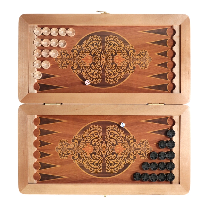 Нарды деревянные, настольная игра, 40 х 40 см, кожа, черные Нарды деревянные, настольная игра, 40 х 40 см, кожа, черные