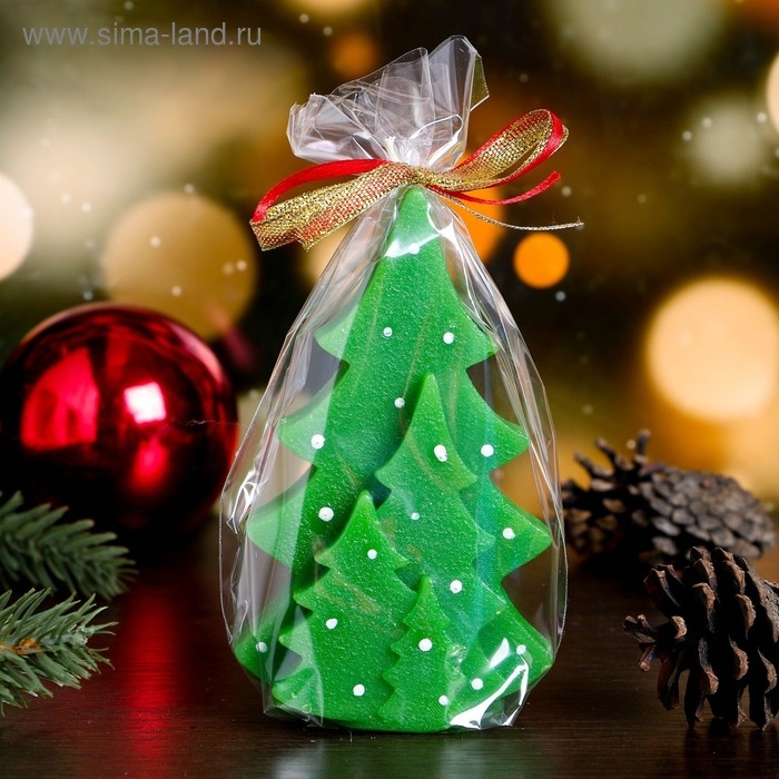 Свеча декоративная Свеча декоративная "Еловый лес", 7,5×4,5×12 см, зеленая