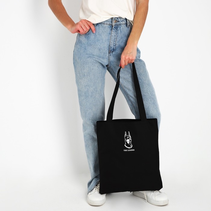 Шопер &laquo;Доберман&raquo; 35х0.5х40 см, отд без молнии, без подклада, чёрный