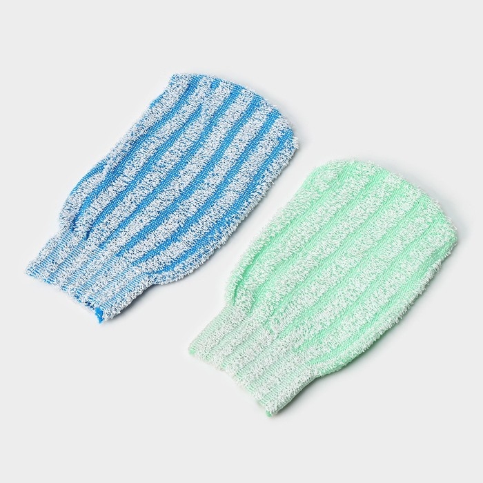 Мочалка - варежка для тела массажная Доляна, 19×11 см, жёсткая, цвет МИКС Мочалка - варежка для тела массажная Доляна, 19×11 см, жёсткая, цвет МИКС