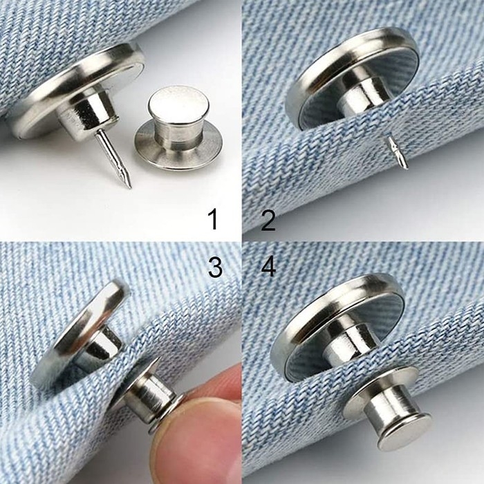 Пуговицы для сужения пояса, 17 мм, 2 шт, цвет серебряный Пуговицы для сужения пояса, 17 мм, 2 шт, цвет серебряный