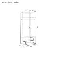 Шкаф комбинированный 2х ств Фэнтези, 800х420х1905, Белый рамух