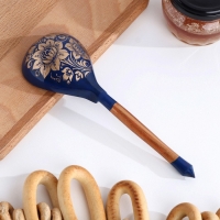 Ложка деревянная, трафаретная, синяя Ложка деревянная, трафаретная, синяя