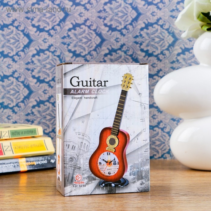 Часы настольные будильник Часы настольные будильник "Гитара", циферблат d-5.5 см, 21.5 х 8.5 см