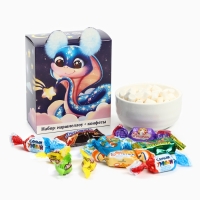 Сладкий детский новогодний подарок &laquo;Змейка&raquo;, конфеты и маршмеллоу, 250 г.