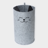 Корзина для хранения Funny &laquo;Котик&raquo;, цвет серый