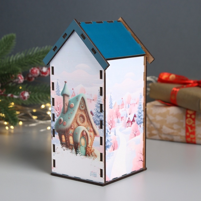 Новогодний чайный домик Новогодний чайный домик "С Наступившим" 20х10,5х10 см