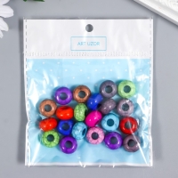 Бусины для творчества пластик "Колечко кракелюр" цветные 20 гр 0,9х1,4х1,4 см