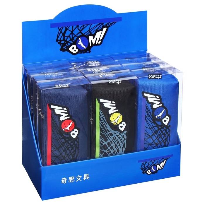 Пенал школьный на молнии "Баскетбол", микс