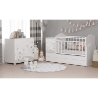 Кровать детская- трансформер 5 в 1 Unica - Dado Universal, механизм опускания ушко (Bianca)