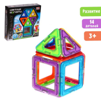 Конструктор магнитный &laquo;Цветные магниты&raquo;, 14 деталей