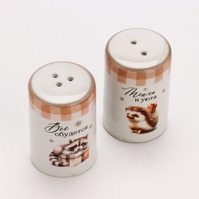 Новый год. Набор для специй &laquo;Зимние зверята&raquo;, 12 х 6,5 х 7 см