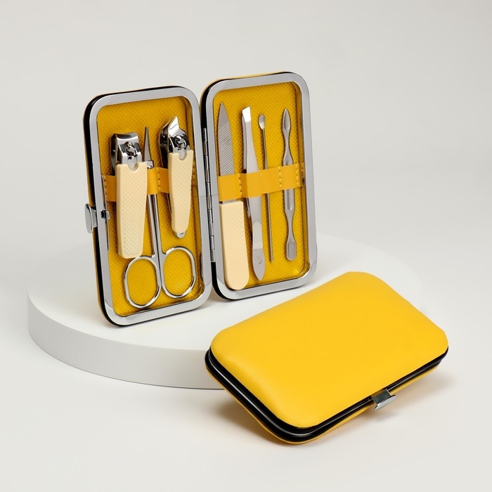 Набор маникюрный &laquo;Juice&raquo;, 7 предметов, в футляре, цвет МИКС