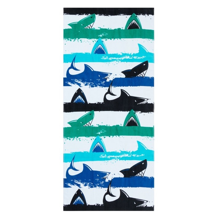 Полотенце LoveLife Полотенце LoveLife "Акулы" 70х140 см, велюр/махра 340гр/м2, 100% хлопок