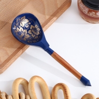 Ложка деревянная, трафаретная, синяя Ложка деревянная, трафаретная, синяя