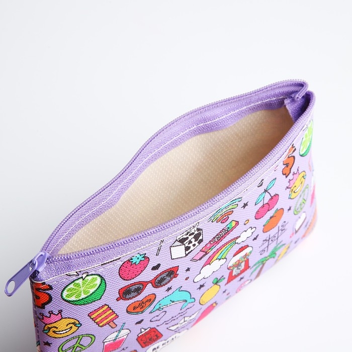 Косметичка на молнии, цвет сиреневый Косметичка на молнии, цвет сиреневый