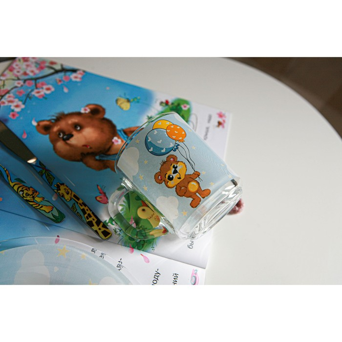 Набор детской посуды Доляна &laquo;Мишутка&raquo;, 3 предмета: кружка 200 мл, миска 450 мл, тарелка d=20 см