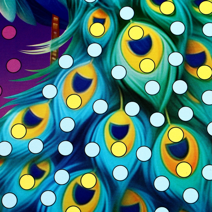 Аппликация жемчужными полубусинами &laquo;Прекрасный павлин&raquo;