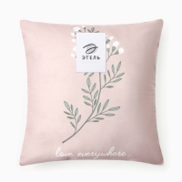 Подушка Этель "Love everywhere" 40х40 см, велюр, 100% п/э Подушка Этель "Love everywhere" 40х40 см, велюр, 100% п/э