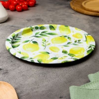 Поднос &laquo;Солнечные лимоны&raquo;, 28 х 1,6 х 0,32 см, металл
