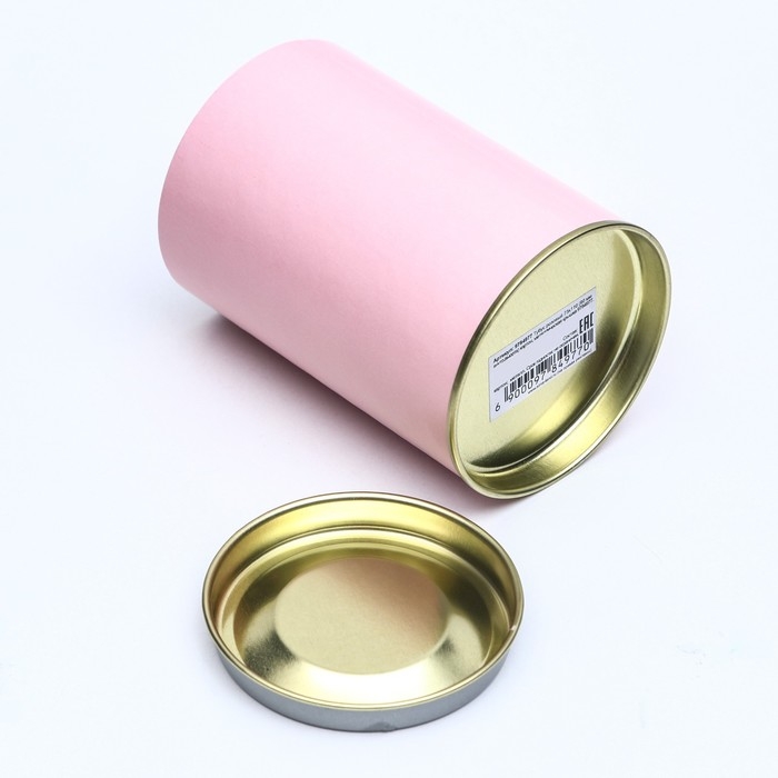 Тубус 73х110 мм (90 мм внутренняя высота), картон, металлическая крышка розовый