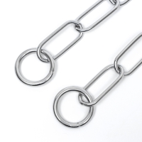 Ошейник - удавка металлический, сварная цепь, длинное звено, 70 см, толщина проволоки 4 мм Ошейник - удавка металлический, сварная цепь, длинное звено, 70 см, толщина проволоки 4 мм
