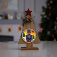 Светодиодная фигура &laquo;Щелкунчик&raquo; 11 &times; 20 &times; 5 см, дерево, батарейки LR41х3 (в комплекте), свечение тёплое белое