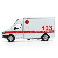 Машина металлическая &laquo;Скорая&raquo;, 1:32, свет и звук, инерция, открываются двери