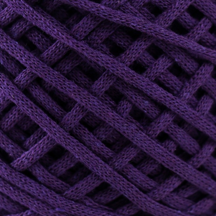 Хлопковый шнур 3 мм 220м/240&plusmn;5 гр Градиент "Лето" (баклажан/белый)