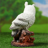 Садовая фигура "Сова с букетом роз" белая, 26см Садовая фигура "Сова с букетом роз" белая, 26см