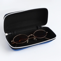 Футляр для очков на молнии, длина 17 см, цвет синий