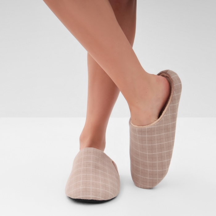 Тапочки женские, размер 36-37, цвет бежевый Тапочки женские, размер 36-37, цвет бежевый