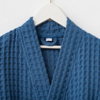 Халат вафельный детский Крошка Я "Boho" р.34 (122-128 см) цв. синий, 100%хл, 290 г/м2