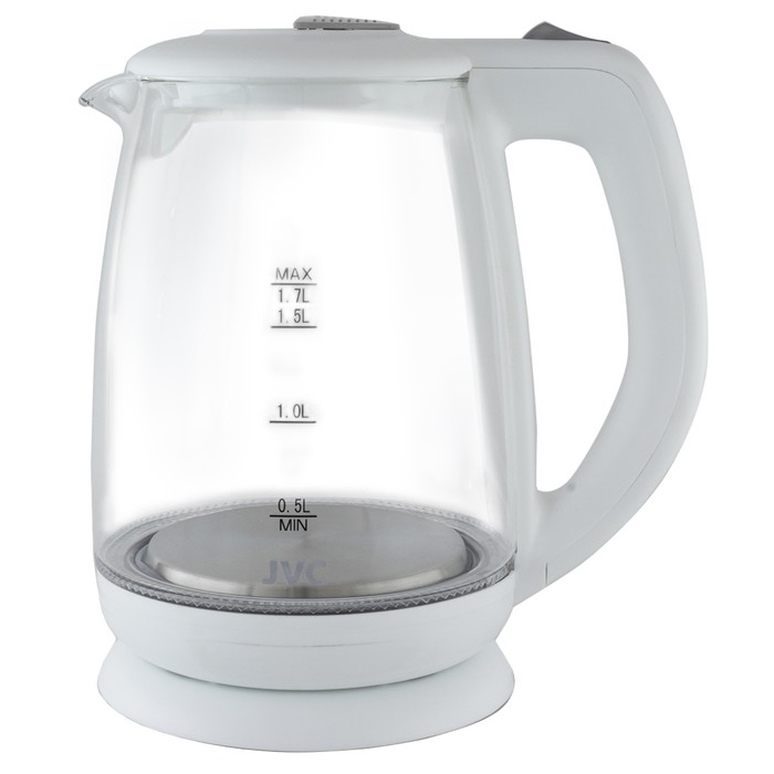 Чайник электрический jvc JK-KE1518, стеклянный, 2200 Вт, 1.7 л, белый Чайник электрический jvc JK-KE1518, стеклянный, 2200 Вт, 1.7 л, белый