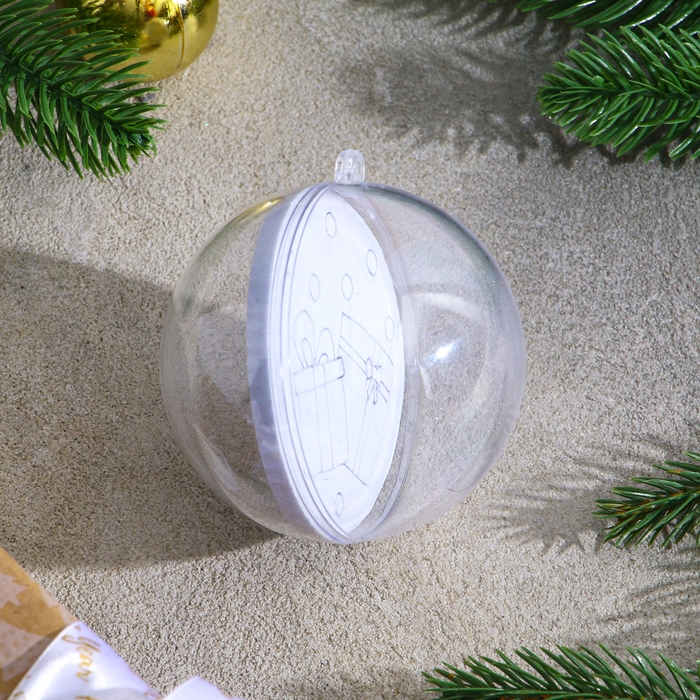 Ёлочное украшение под раскраску «Подарки» размер: 8 см; 2 шт., кисть Ёлочное украшение под раскраску «Подарки» размер: 8 см; 2 шт., кисть