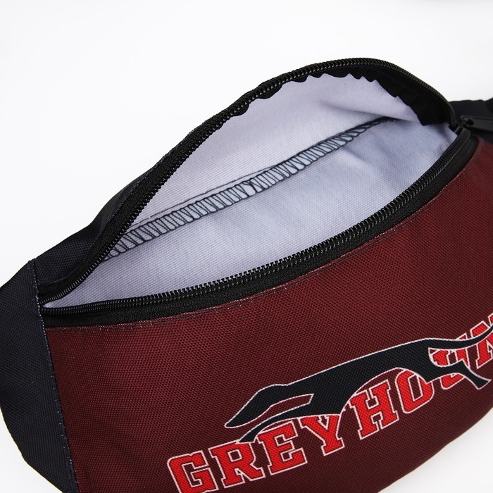 Поясная сумка "Борзая", на молнии, цвет бордовый