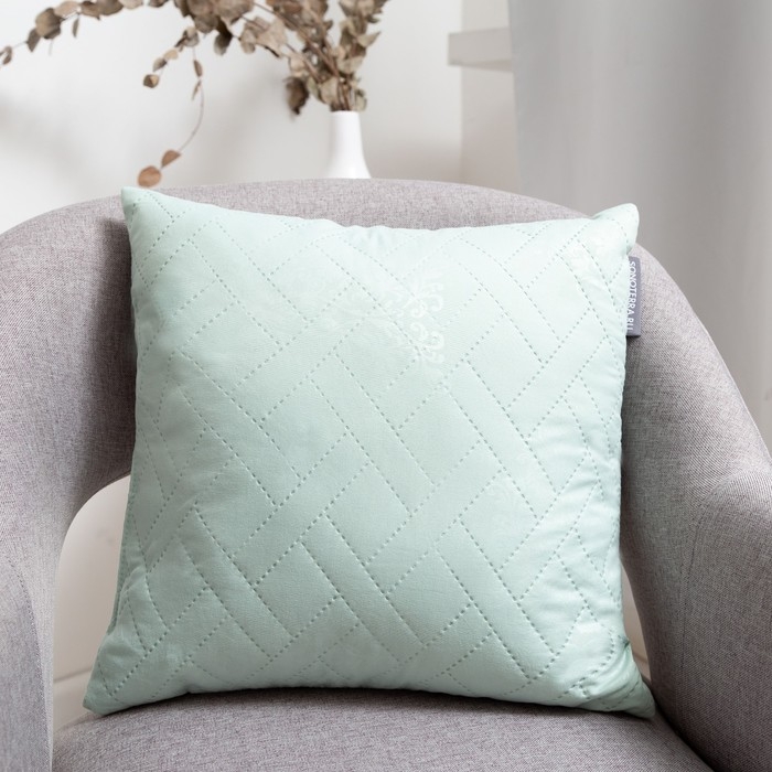 Подушка декоративная, размер 40х40см, цвет зелёный, рисунок МИКС Подушка декоративная, размер 40х40см, цвет зелёный, рисунок МИКС