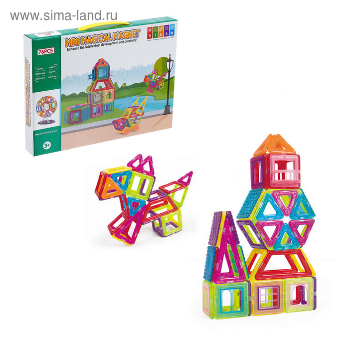 Конструктор магнитный &laquo;Мини магический магнит&raquo;, 76 деталей